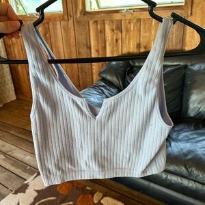 Zenana Outfitters Ribbed Tank Top - Light Gray